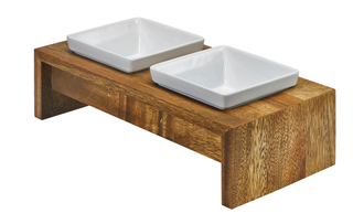Bowsers Artisan Double Feeder - Small - Bamboo - 13824 Product Image