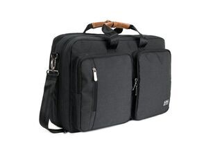 PKG Trenton 31L Recycled Messenger / Backpack - Dark Grey / Tan - PKG-TREN-RD-DG01TN Product Image
