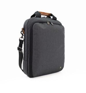 PKG Riverdale 11L Vertical Laptop Messenger Bag - Dark Grey / Tan - PKG-RIVE-RD-GY01TN Product Image